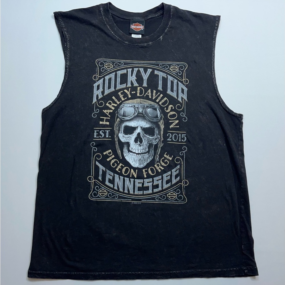 Harley Davidson Rocky Top Tank Top Mens Large Pigeon Forge Tennessee Black - Picture 2 of 16